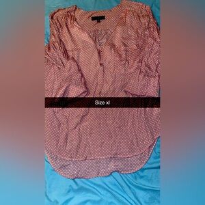 Pink blouse with white polka dots. Very fresh.
